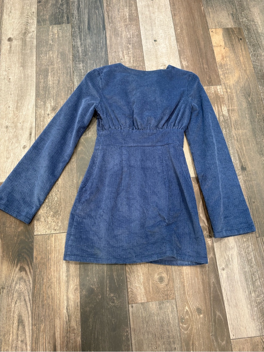 House of Harlow 1960 x REVOLVE Cardella Vintage Blue Corduroy Mini Dress Size Sm - Picture 9 of 9